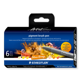 Pigment Arts Brush Pen ensemble de 6 Yellow/Orange dans le groupe Série de produits / Staedtler Artist Series chez Pen Store (137615)