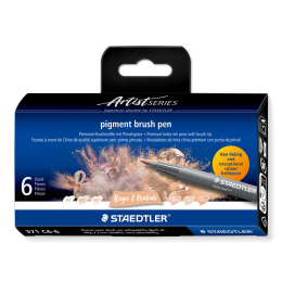 Pigment Arts Brush Pen ensemble de 6 Beige/Natural dans le groupe Stylos / Crayons d'artistes / Feutres pinceaux chez Pen Store (137616)