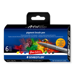Pigment Arts Brush Pen ensemble de 6 Basic dans le groupe Série de produits / Staedtler Artist Series chez Pen Store (137619)