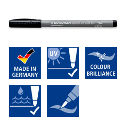 Pigment Arts Soft Brush Pen ensemble de 6 Grey dans le groupe Stylos / Crayons d'artistes / Feutres pinceaux chez Pen Store (137626)