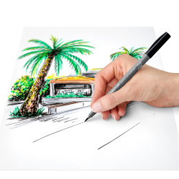 Pigment Arts Soft Brush Pen ensemble de 6 Grey dans le groupe Stylos / Crayons d'artistes / Feutres pinceaux chez Pen Store (137626)