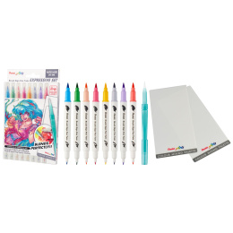 Brush Sign Pen Twin Expressive Set Manga dans le groupe Stylos / Crayons d'artistes / Feutres pinceaux chez Pen Store (137669)