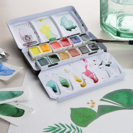  Akademie Aquarell Half Pans lot de 12 dans le groupe Matériels d'artistes / Couleurs de l'artiste / Peinture aquarelle / Aquarelle en godet chez Pen Store (137800)