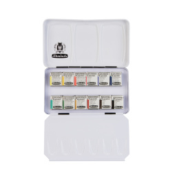  Akademie Aquarell Half Pans lot de 12 dans le groupe Matériels d'artistes / Couleurs de l'artiste / Peinture aquarelle / Aquarelle en godet chez Pen Store (137800)