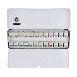 Akademie Aquarell Half Pans lot de 24 dans le groupe Matériels d'artistes / Couleurs de l'artiste / Peinture aquarelle / Aquarelle en godet chez Pen Store (137802)