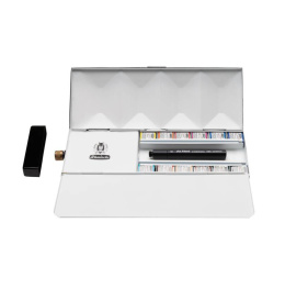 Horadam Aquarell Half Pans Lot de 12 + Watertank dans le groupe Matériels d'artistes / Couleurs de l'artiste / Peinture aquarelle / Aquarelle en godet chez Pen Store (137803)