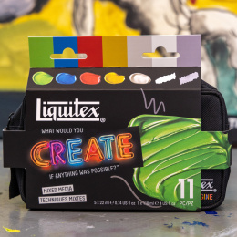 Peinture acrylique Basics Mixed Media Set 5x22 ml dans le groupe Matériels d'artistes / Couleurs de l'artiste / Peinture acrylique chez Pen Store (137827)