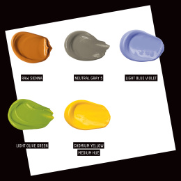 Peinture acrylique Basics Fabric Painting 5 x 22 ml dans le groupe Matériels d'artistes / Couleurs de l'artiste / Peinture acrylique chez Pen Store (137830)