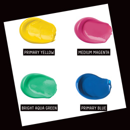 Peinture acrylique Basics Illuminated Brights Set 4 x 118 ml dans le groupe Matériels d'artistes / Couleurs de l'artiste / Peinture acrylique chez Pen Store (137833)