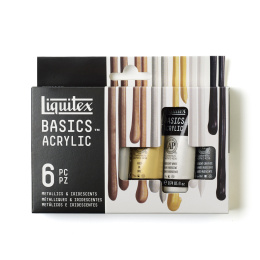 Peinture acrylique Metallic & Iridescent Set Tubes 6x22 ml dans le groupe Matériels d'artistes / Couleurs de l'artiste / Peinture acrylique chez Pen Store (137840)