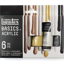 Peinture acrylique Metallic & Iridescent Set Tubes 6x22 ml dans le groupe Matériels d'artistes / Couleurs de l'artiste / Peinture acrylique chez Pen Store (137840)