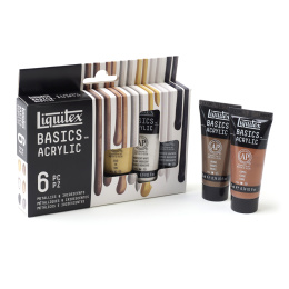 Peinture acrylique Metallic & Iridescent Set Tubes 6x22 ml dans le groupe Matériels d'artistes / Couleurs de l'artiste / Peinture acrylique chez Pen Store (137840)