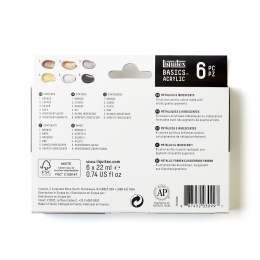 Peinture acrylique Metallic & Iridescent Set Tubes 6x22 ml dans le groupe Matériels d'artistes / Couleurs de l'artiste / Peinture acrylique chez Pen Store (137840)