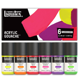 Peinture gouache Fluorescent Set 6x59 ml dans le groupe Matériels d'artistes / Couleurs de l'artiste / Gouaches chez Pen Store (137842)