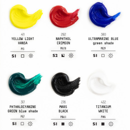 Peinture acrylique Heavy Body Colour Set 6x22 ml dans le groupe Matériels d'artistes / Couleurs de l'artiste / Peinture acrylique chez Pen Store (137847)