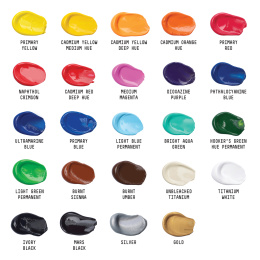 Peinture acrylique Basics Set 24x22 ml dans le groupe Matériels d'artistes / Couleurs de l'artiste / Peinture acrylique chez Pen Store (137849)