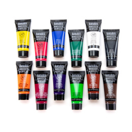Peinture acrylique Basics Set 12x22 ml dans le groupe Matériels d'artistes / Couleurs de l'artiste / Peinture acrylique chez Pen Store (137850)