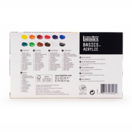 Peinture acrylique Basics Set 12x22 ml dans le groupe Matériels d'artistes / Couleurs de l'artiste / Peinture acrylique chez Pen Store (137850)