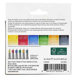 Aquarelle Professional Tubes 5 ml Foundation Set de 6 dans le groupe Matériels d'artistes / Couleurs de l'artiste / Peinture aquarelle / Aquarelle en tube chez Pen Store (138000)