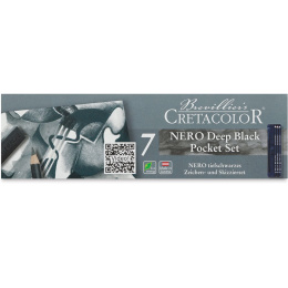 Set de dessin Nero Deep Black 7 pièces dans le groupe Matériels d'artistes / Craie et Graphite / Fusain et crayons fusains chez Pen Store (138029)