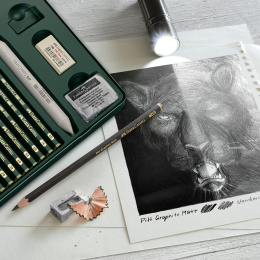 Set de crayons graphite Pitt Graphite Matt + Castell 9000 20 pièces dans le groupe Matériels d'artistes / Craie et Graphite / Graphite et crayon à papier chez Pen Store (138032)