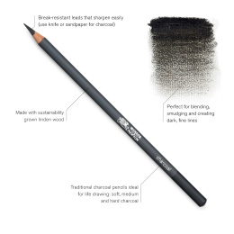 Studio Collection Crayons pour dessiner 6 pièces dans le groupe Matériels d'artistes / Craie et Graphite / Fusain et crayons fusains chez Pen Store (138034)
