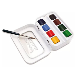 l'Aquarelle Aqua-mini 8 demi-godets + pinceau dans le groupe Matériels d'artistes / Couleurs de l'artiste / Peinture aquarelle / Aquarelle en godet chez Pen Store (138036)