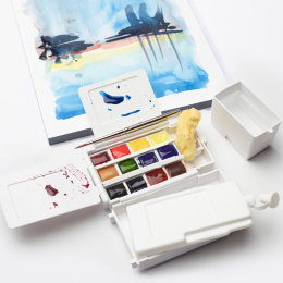 Professional Aquarelle demi-godet Field Box 12 pièces dans le groupe Matériels d'artistes / Couleurs de l'artiste / Peinture aquarelle / Aquarelle en godet chez Pen Store (138038)