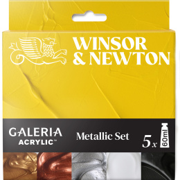 Galeria Set de peintures acryliques métalliques 5x60 ml dans le groupe Matériels d'artistes / Couleurs de l'artiste / Peinture acrylique chez Pen Store (138040)