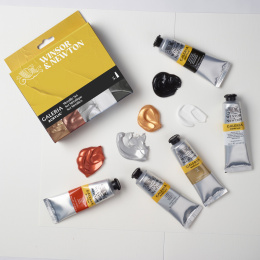 Galeria Set de peintures acryliques métalliques 5x60 ml dans le groupe Matériels d'artistes / Couleurs de l'artiste / Peinture acrylique chez Pen Store (138040)