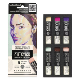 Oil Stick Mini 6 couleurs Light tones Portrait dans le groupe Matériels d'artistes / Craie et Graphite / Bâtonnets d’huile solide chez Pen Store (138057)