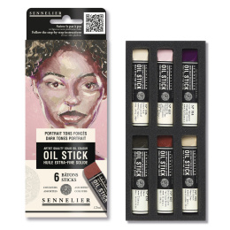 Oil Stick Mini 6 couleurs Dark tones Portrait dans le groupe Matériels d'artistes / Craie et Graphite / Bâtonnets d’huile solide chez Pen Store (138058)