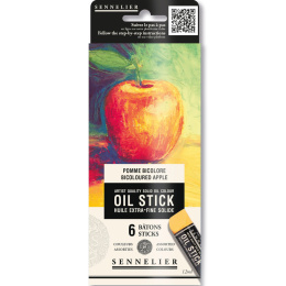 Oil Stick Mini 6 couleurs Bicoloured apple dans le groupe Matériels d'artistes / Craie et Graphite / Bâtonnets d’huile solide chez Pen Store (138059)