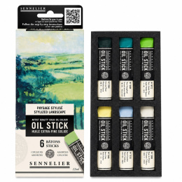 Oil Stick Mini 6 couleurs Stylish landscape dans le groupe Matériels d'artistes / Craie et Graphite / Bâtonnets d’huile solide chez Pen Store (138061)