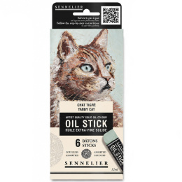 Oil Stick Mini 6 couleurs Tabby cat dans le groupe Matériels d'artistes / Craie et Graphite / Bâtonnets d’huile solide chez Pen Store (138062)