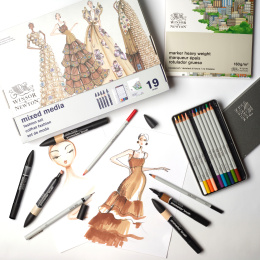 Mixed Media Set Fashion 19 pièces dans le groupe Stylos / Crayons d'artistes / Feutres d'illustrations chez Pen Store (138078)