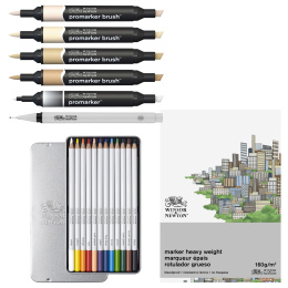 Mixed Media Set Fashion 19 pièces dans le groupe Stylos / Crayons d'artistes / Feutres d'illustrations chez Pen Store (138078)