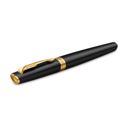 Meridian Matte Black/Gold Rollerball dans le groupe Stylos / Stylo haute de gamme / Roller chez Pen Store (138301)