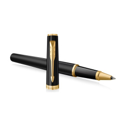 Meridian Matte Black/Gold Rollerball dans le groupe Stylos / Stylo haute de gamme / Roller chez Pen Store (138301)