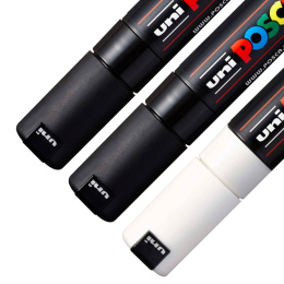 PC-7M Black/White lot de 3 dans le groupe Stylos / Crayons d'artistes / Feutres d'illustrations chez Pen Store (poscaPC7M_set)